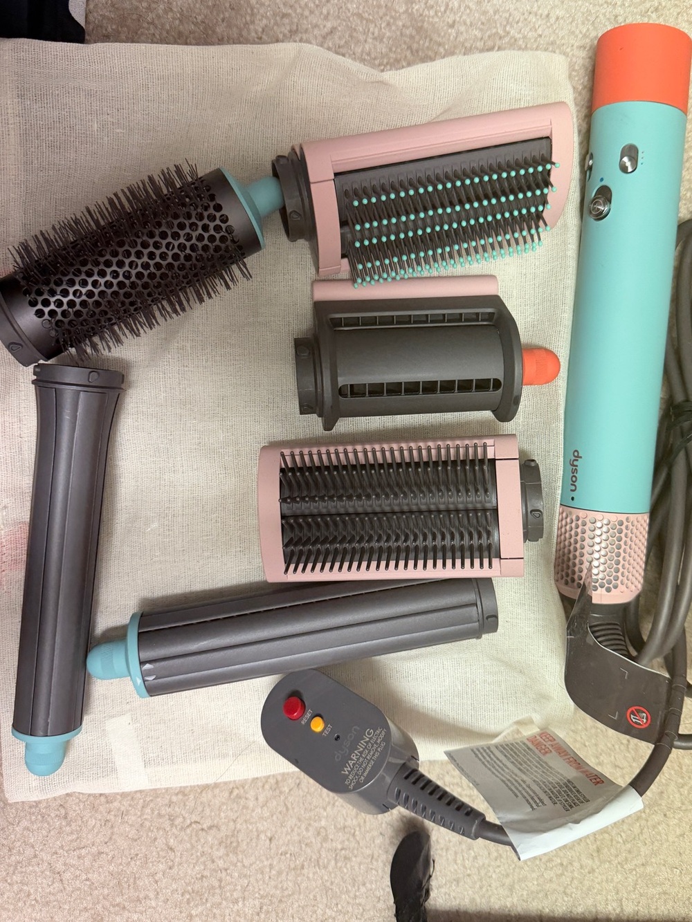 Dyson Hair Styler Set — Pink & Turquoise Attachments